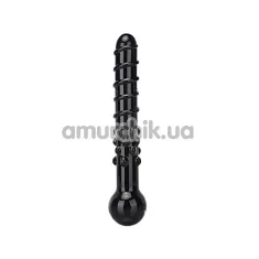 Анальний стимулятор Black Black Satin Swirly Glass Dildo - Фото №1