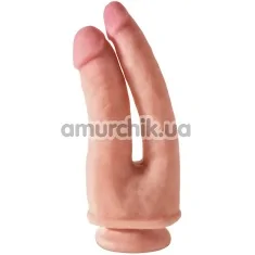 Подвійний фалоімітатор King Cock Dual Density Double Penetrator, тілесний - Фото №1