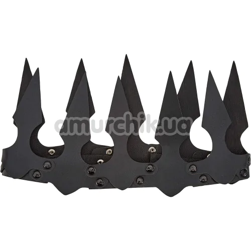 Корона Leg Avenue Faux Leather Spiked Crown, чорна
