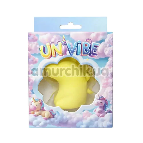 Кліторальний вібратор з пульсацією Univibe Sexy Unicorn, жовтий