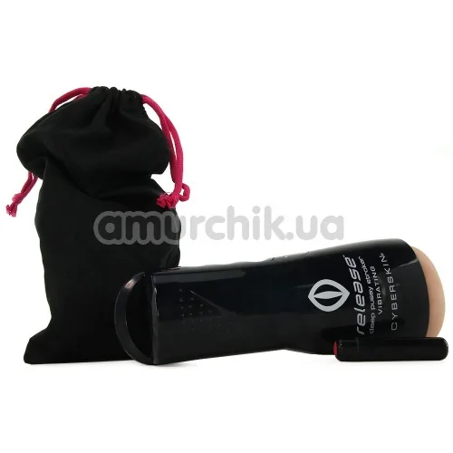 Мастурбатор з вібрацією Cyberskin Release Deep Pussy Stroker Vibrating, тілесний