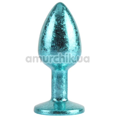 Анальна пробка з блакитним кристалом Matrix Mont Nebula Blue Gem Metal Plug S, блакитна