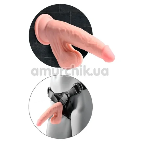 Фалоімітатор King Cock Plus 6 Triple Density Cock With Swinging Balls, тілесний