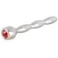 Уретральна вставка з червоним кристалом Penis Plug Jewellery Pin, срібна - Фото №1