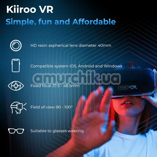 Окуляри віртуальної реальності Kiiroo VR, чорні