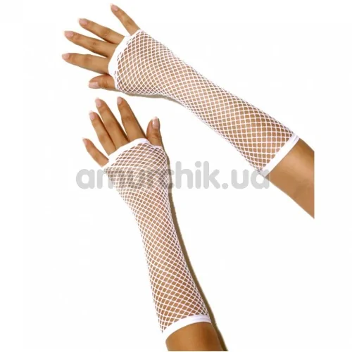 Рукавички Long Fishnet Gloves, білі