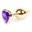 Анальная пробка с фиолетовым кристаллом Exclusivity Jewellery Gold Heart Plug, золотая - Фото №1