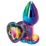 Анальная пробка с радужным кристаллом Loveshop Seamless Butt Plug Heart S, радужная - Фото №1