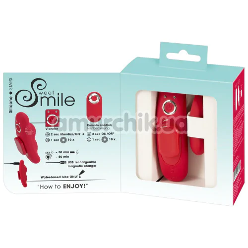 Кліторальний вібратор Sweet Smile RC Panty Vibrator, червоний
