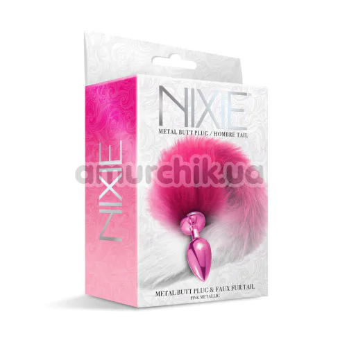 Анальна пробка з хвостом лисиці Nixie Butt Plug / Hombre Tail, рожева