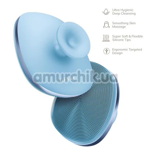 Щетка для тела Geske Body Brush 4 in 1 Suction Mount Metal, голубая