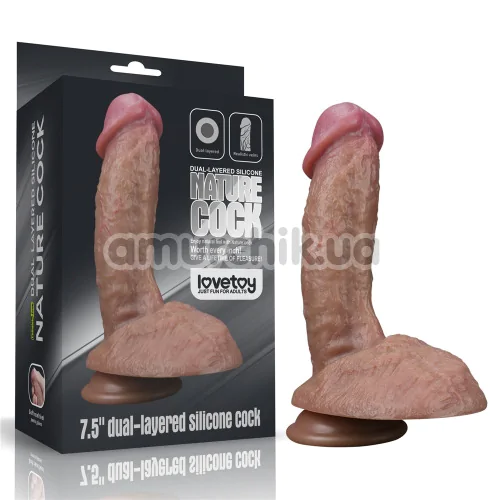 Фаллоимитатор Dual-Layered Silicone Nature Cock LV411051, коричневый
