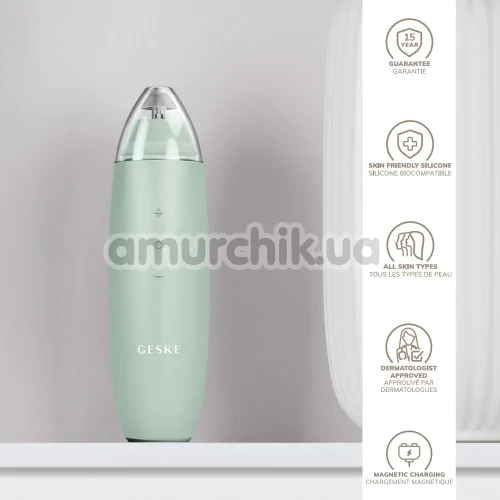 Микродермабразионное устройство для удаления черных точек Geske MicroDermabrasion Blackhead Remover 7 in 1, зеленое