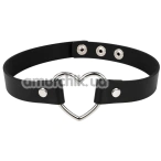 Нашийник DS Fetish Heart Button Collar, чорний - Фото №1