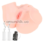 Искусственная вагина и анус с вибрацией Kokos Onahole 001 Real Vagina Adel, телесная - Фото №1