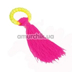 Ерекційне кільце Pearl Cockring with Latex Tassels з латексним пензликом - Фото №1