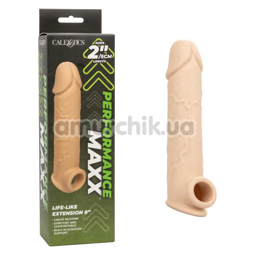 Насадка на пеніс Performance Maxx Life-Like Extension 8, тілесна