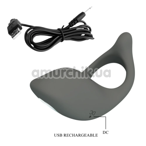 Віброкільце для члена Pretty Love Gemma, сіре