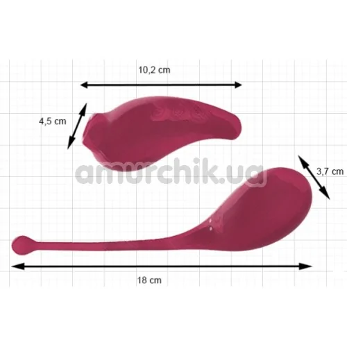 Набор Adrien Lastic Inspiration: Clitoral Suction Stimulator + Vibrating Egg, бордовый