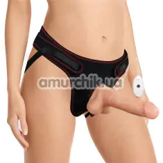 Cтрапон с вибрацией Ingen Easy Strapon Set 7.0 With Balls, телесный - Фото №1