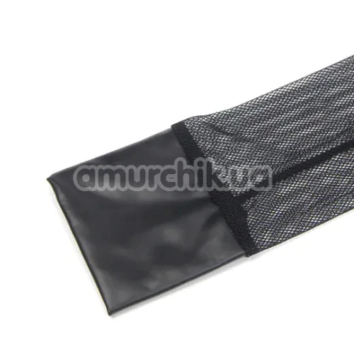 Костюм кішечки Star Night Faux Leather Kitty Set, чорний: боді + гартери + вушка