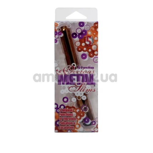 Вибратор 5-Function Precious Metal Slims, бронзовый