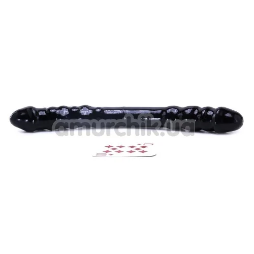 Двокінцевий фалоімітатор Basix Rubber Works 16 Double Dong, чорний