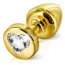 Анальна пробка з прозорим кристалом SWAROVSKI Anni R Heart T2, золотиста
