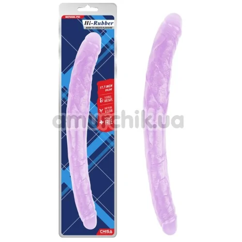 Двокінцевий фалоімітатор Hi-Rubber Born To Create Pleasure 17.7 Inch, фіолетовий