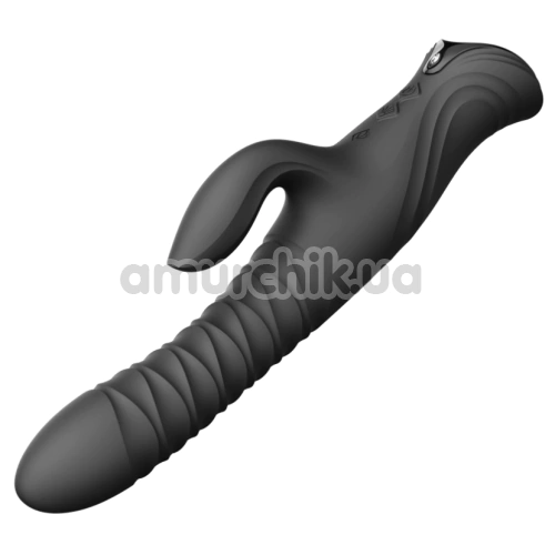 Вібратор з поштовхами і підігрівом Zalo Mose 2 Rabbit Thruster, чорний