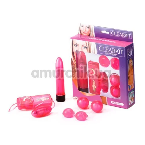 Набір з 5 предметів Clearkit Seethru Sextoy, рожевий