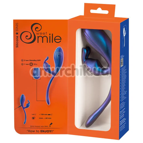 Вибратор Sweet Smile Flexible Double Bullet, градиентный синий