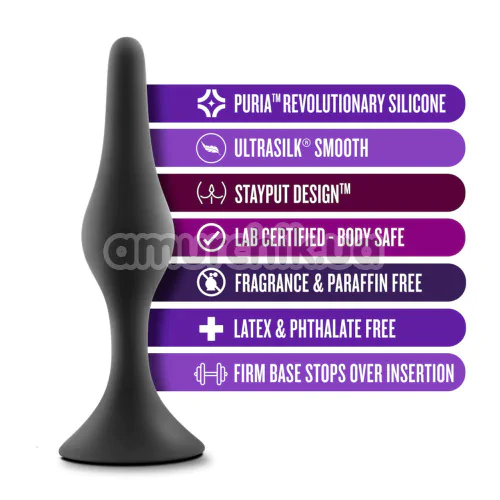 Анальная пробка Anal Adventures Platinum Beginner Plug Medium, черная