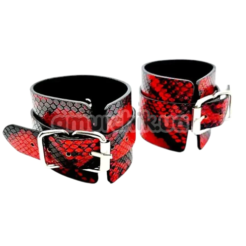 Фіксатори для рук і ніг DS Fetish Snake Style Hogtie, чорно-червоні
