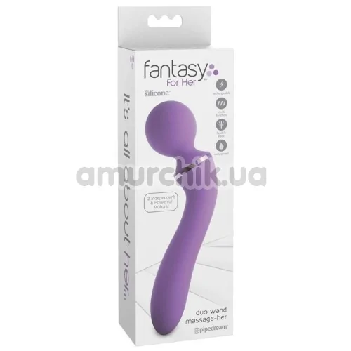 Универсальный вибромассажер Fantasy For Her Duo Wand Massage-Her, фиолетовый