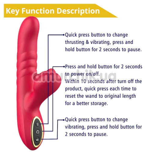 Вибратор с толчками Sweet Play G-Spot Vibrator With Thrusting А2, красный