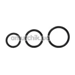 Набор эрекционных колец Silicone Support Rings, черный - Фото №1