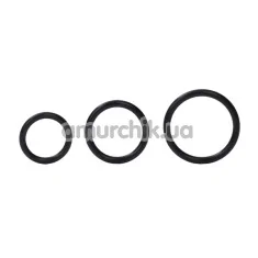 Набір ерекційних кілець Silicone Support Rings, чорний - Фото №1