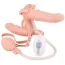 Двойной страпон с вибрацией Double Pleasure Inflatable Strap On, телесный - Фото №1