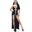 Костюм монахини Leg Avenue Sultry Sinner Nun Costume, черный: платье + воротник + накидка на голову - Фото №2