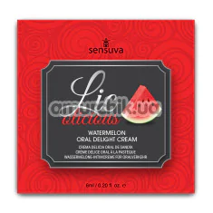 Крем для минета Sensuva Lic-O-Licious Throat Coating Oral Delight Cream Watermelon - арбуз, 6 мл - Фото №1