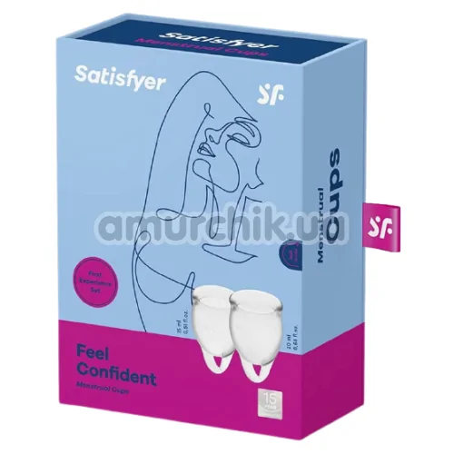 Набір з 2 менструальних чаш Satisfyer Feel Confident, прозорий