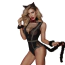 Костюм кошечки JSY Sexy Lingerie, черный: боди + портупея + хвост + ушки + чокер - Фото №2