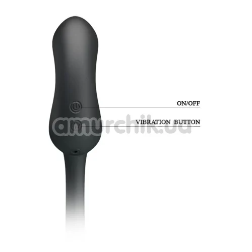 Вибростимулятор простаты с насадкой на пенис Pretty Love Hercules Penis Sheath 26231, черный