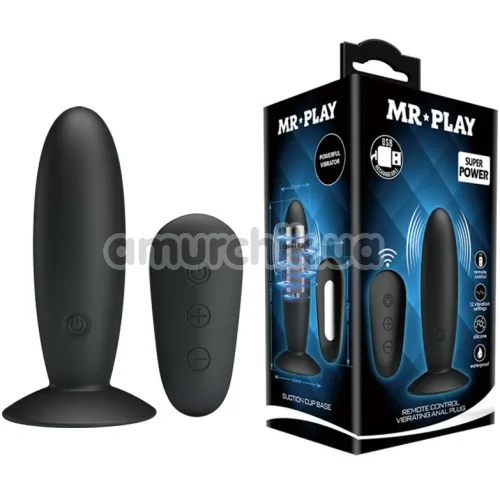 Анальная пробка с вибрацией MR Play Super Rower Remote Control Vibrating Anal Plug, черная