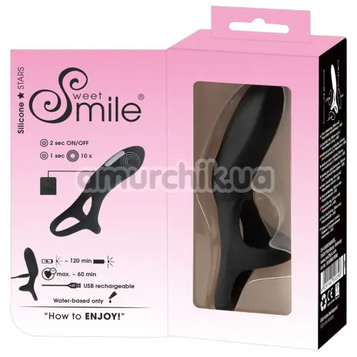 Віброкільце для члена Sweet Smile Vibrating Couples Ring, чорне