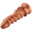 Фаллоимитатор-насадка Hismith Spiral Grain Silicone Dildo Monster Series 8.4, золотой - Фото №3