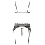 Комплект Cottelli Collection Lingerie Lace Suspender Set, черный: бюстгальтер + пояс для чулок + трусики-стринги - Фото №4