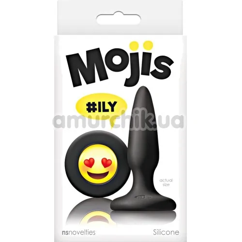 Анальная пробка Mojis ILY, чёрная