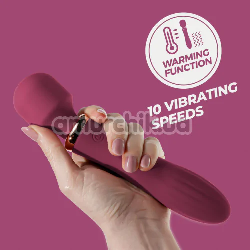 Универсальный вибромассажер с подогревом Crushious Jinx, бордовый